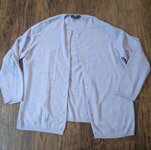 Lands' End Cashmere 2X Women's Light Purple Cardigan Sweater 20W-22W